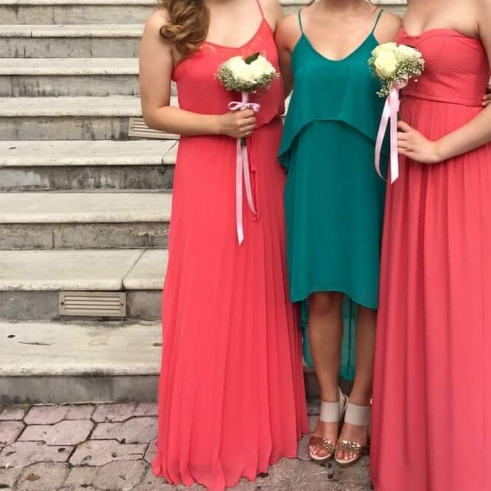Coral long small dress